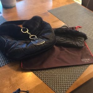 Coach hobo handbag & matching wristlet